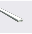 Perfil de aluminio empotrado 2000x30.6x9.8mm con difusor para Tiras LED plata