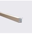Perfil de aluminio empotrado 2000x36.4x27.6mm con difusor para Tiras LED plata con soporte de montaje