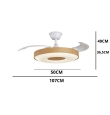 Ventilador de techo led con aspas retráctiles Jueric Paris 50W blanco y haya