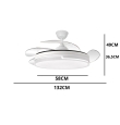 Ventilador de techo led con aspas retráctiles Roma 80W Ø132cm