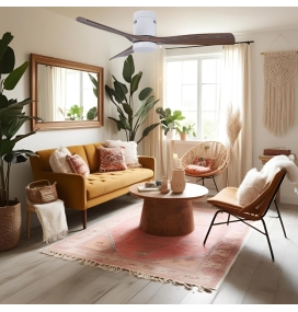 Ventilador de techo led Siroco on 40W blanco y roble