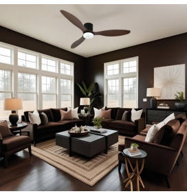 Ventilador de techo led Mistral 48W negro y cerezo