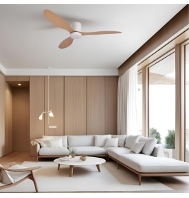 Ventilador de techo led Mistral 48W blanco y haya