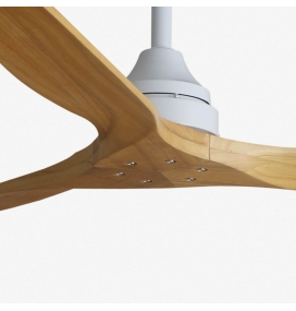 Ventilador de techo sin luz Faro Alo blanco y madera DC Ø152cm