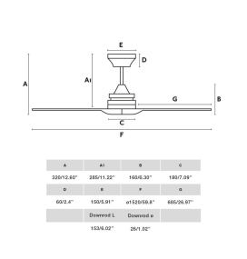 Ventilador de techo sin luz Faro Alo negro y madera DC Ø152cm