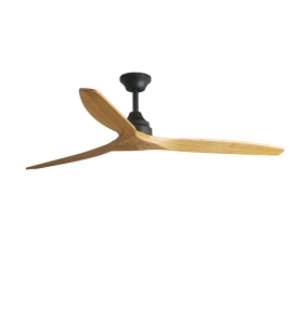 Ventilador de techo sin luz Faro Alo negro y madera DC Ø152cm