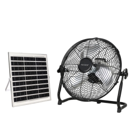 Ventilador de suelo solar industrial Nuoro Ø36cm 15W motor DC negro
