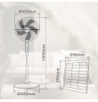 Ventilador de pie solar industrial Sanluri Ø39cm 15W motor DC con mando negro
