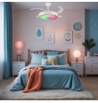 Ventilador de techo led con aspas retráctiles Althea S 72W RGB y altavoz Ø92cm blanco