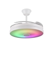 Ventilador de techo led con aspas retráctiles Althea S 72W RGB y altavoz Ø92cm blanco
