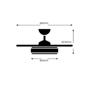 Ventilador de techo led con aspas retráctiles Althea S 72W RGB y altavoz Ø92cm blanco