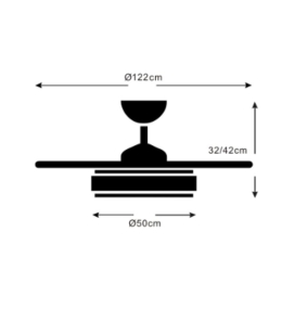 Ventilador de techo led con aspas retráctiles Chloe XL Ø122cm blanco