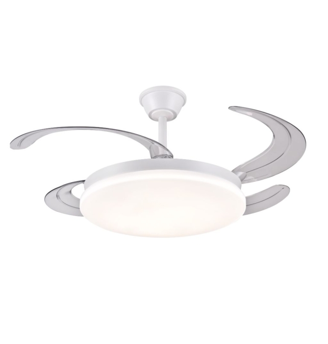 Ventilador de techo led con aspas retráctiles Chloe XL Ø122cm blanco