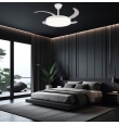 Ventilador de techo led con aspas retráctiles Agata L Ø108cm blanco