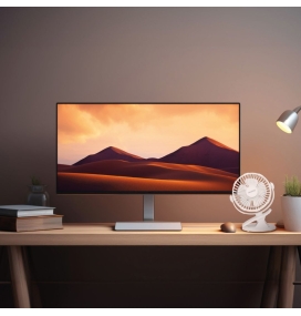 Mini ventilador portátil Clip con batería recargabe USB 3W blanco