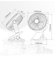 Mini ventilador portátil Clip con batería recargabe USB 3W blanco