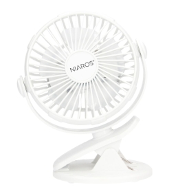 Mini ventilador portátil Clip con batería recargabe USB 3W blanco
