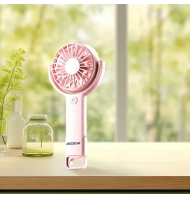 Ventilador de mano portátil con batería recargable rosa