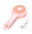 Ventilador de mano portátil con batería recargable rosa