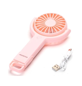 Ventilador de mano portátil con batería recargable rosa
