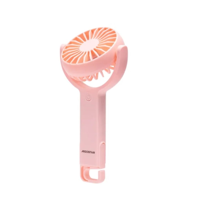 Ventilador de mano portátil con batería recargable rosa
