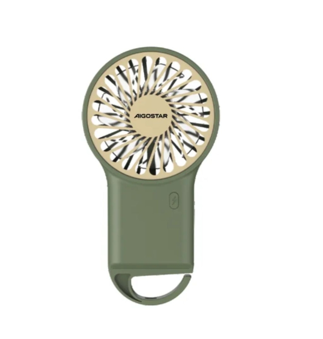 Ventilador de mano portátil con batería recargable verde