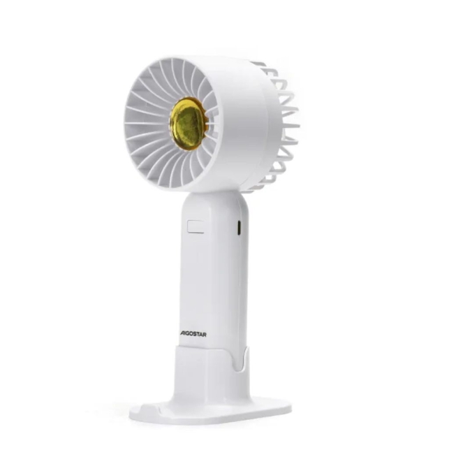 Ventilador de mesa o mano mano portátil con batería recargable Blanco