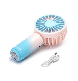 Mini ventilador de mesa y mano portátil con batería recargable Rosa y Azul