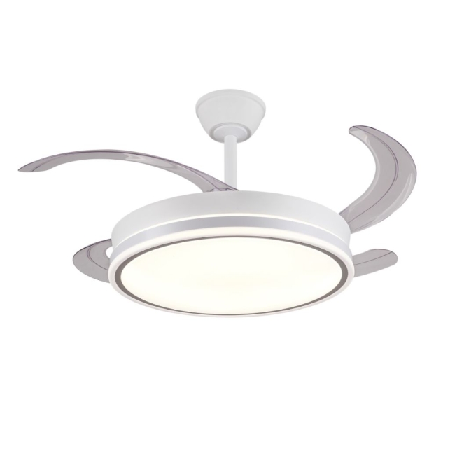 Ventilador de techo led con aspas retráctiles Stella L Ø108cm blanco
