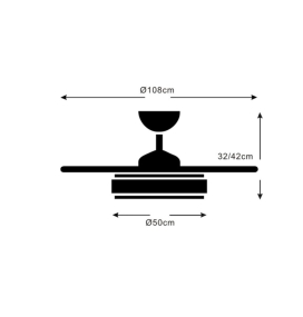 Ventilador de techo led con aspas retráctiles Stella L Ø108cm blanco