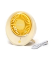 Ventilador de mesa portátil con batería recargable amarillo
