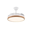 Ventilador de techo led con aspas retráctiles Fiona L Ø108cm blanco y madera