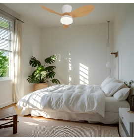 Ventilador de techo led Emily S 18W Ø80cm blanco y haya