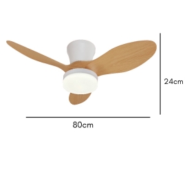 Ventilador de techo led Emily S 18W Ø80cm blanco y haya