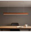 Lámpara lineal led colgante o superficie 38W 120cm nogal CCT