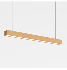 Lámpara lineal led colgante o superficie 38W 120cm Roble CCT