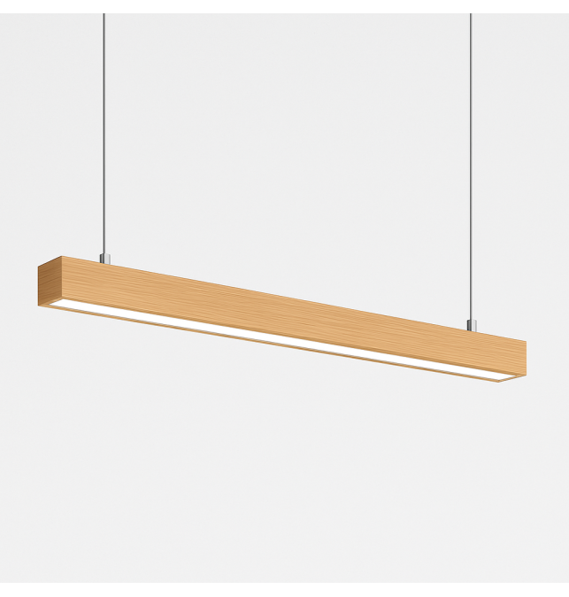 Lámpara lineal led colgante o superficie 38W 120cm Roble CCT