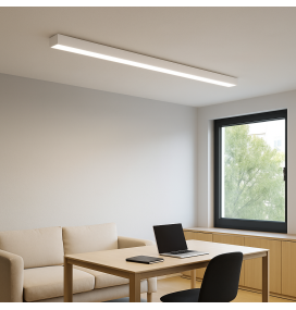 Lámpara lineal led colgante o superficie 38W 120cm Blanco CCT