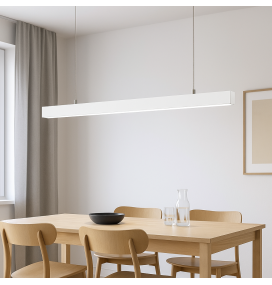 Lámpara lineal led colgante o superficie 38W 120cm Blanco CCT