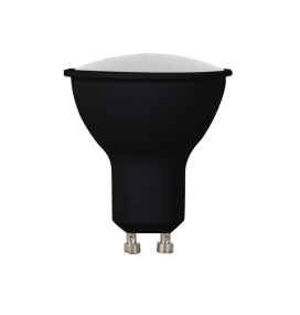 Bombilla GU10 led 7W 560Lm negra con difusor blanco