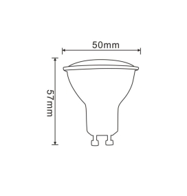 Bombilla GU10 led 7W 560Lm negra con difusor transparente