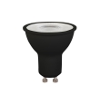 Bombilla GU10 led 7W 560Lm negra con difusor transparente