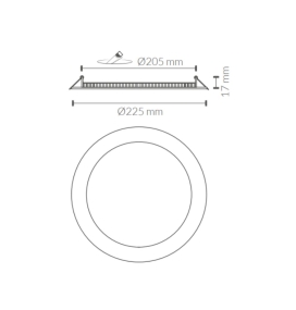 Downlight led redondo empotrar Slim 18W corte Ø20,5cm CCT blanco