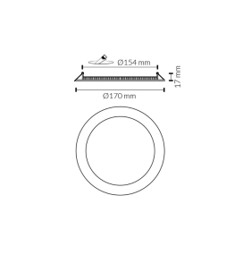 Downlight led redondo empotrar Slim 12W corte Ø154mm CCT blanco
