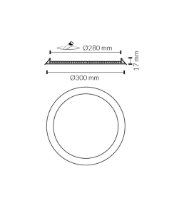 Downlight led redondo empotrar Slim 24W corte Ø280cm CCT blanco IP44