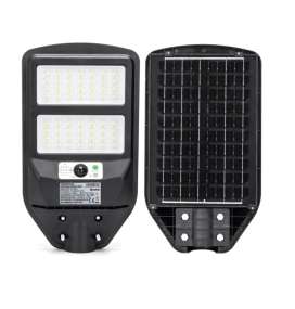 Farola solar led con sensor de movimiento y mando 100W 70W 6500K negra