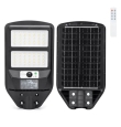 Farola solar led con sensor de movimiento y mando 100W 70W 6500K negra
