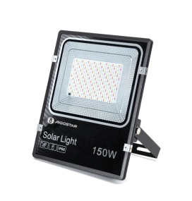 Foco proyector led RGB solar 150W con mando 5m cable negro
