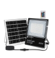 Foco proyector led RGB solar 200W con mando 5m cable negro