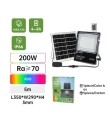 Foco proyector led RGB solar 200W con mando 5m cable negro